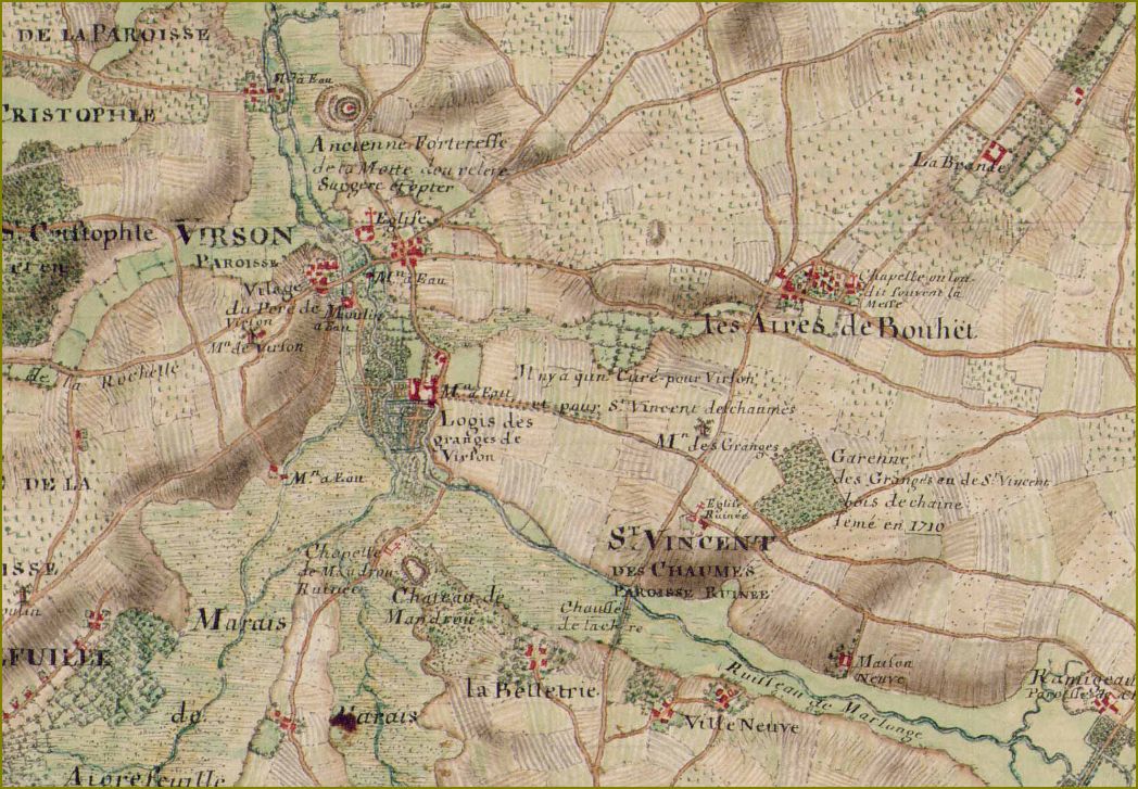 Carte masse virson chateau granges 1720