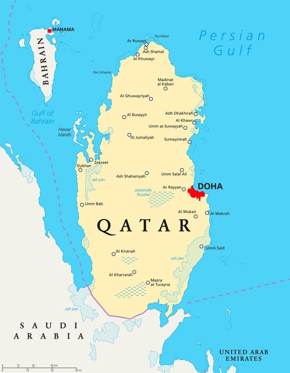 Katar doha mapa
