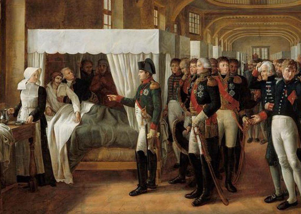 Napoleon visitant les invalides en fevrier 1808 a paris